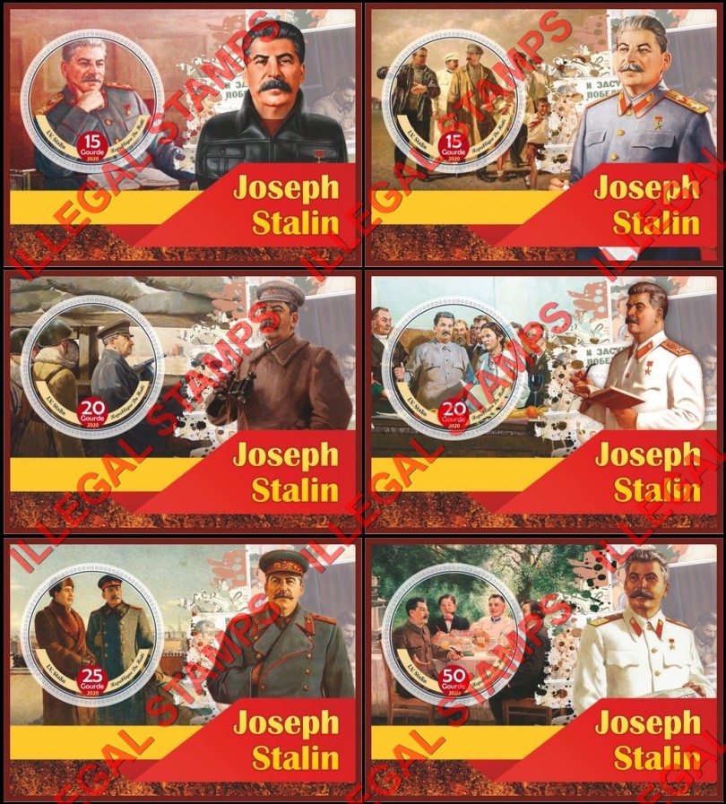 Haiti 2020 Joseph Stalin Illegal Stamp Souvenir Sheets of 1