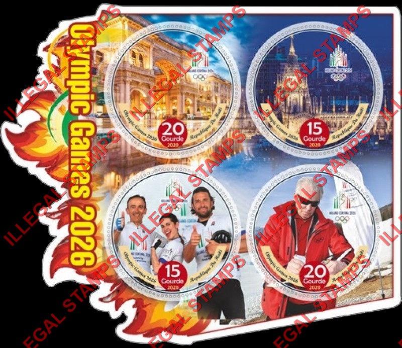 Haiti 2020 Olympic Games in 2026 Illegal Stamp Souvenir Sheet of 4