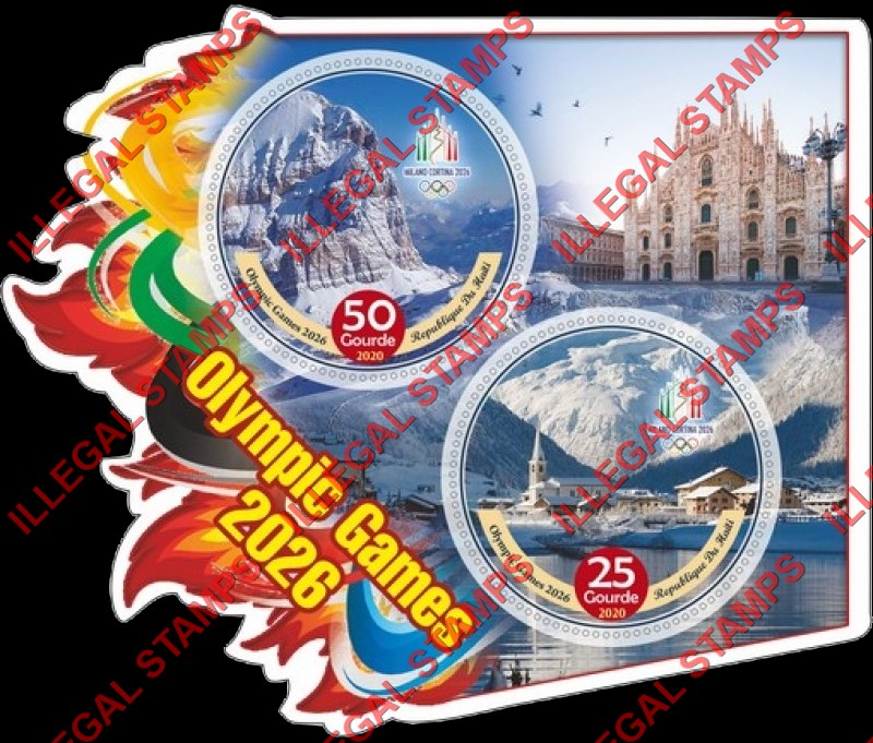 Haiti 2020 Olympic Games in 2026 Illegal Stamp Souvenir Sheet of 2