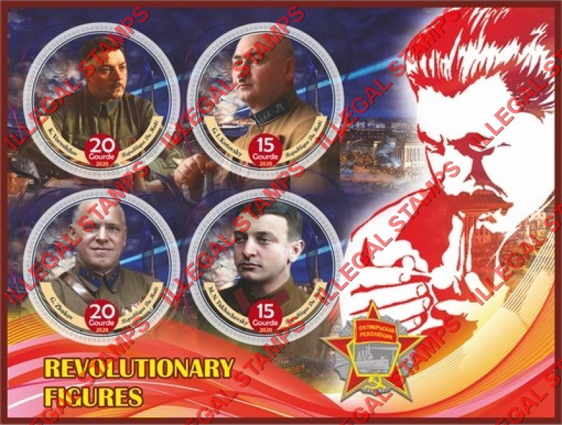 Haiti 2020 Revolutionary Figures in Russia Illegal Stamp Souvenir Sheet of 4