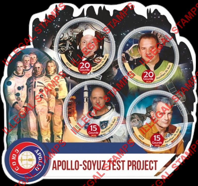 Haiti 2020 Space Apollo-Soyuz Test Project ASTP Illegal Stamp Souvenir Sheet of 4
