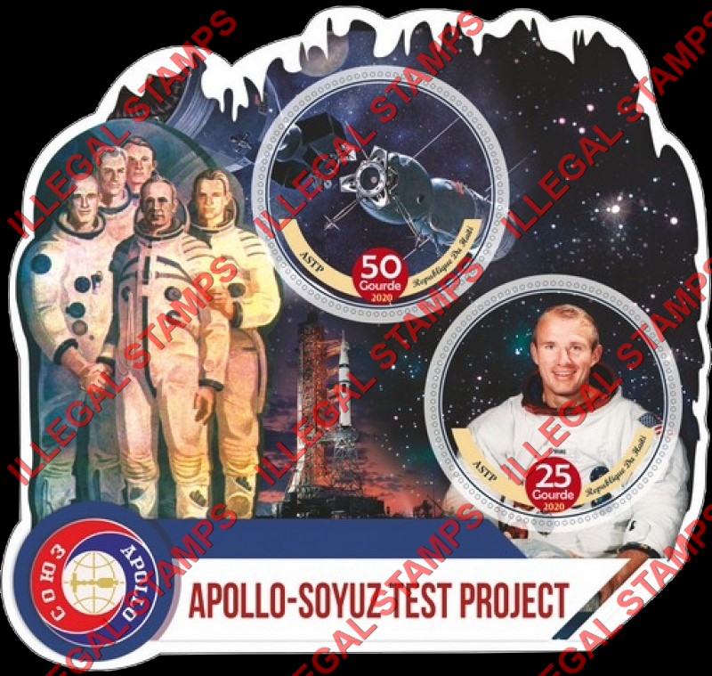 Haiti 2020 Space Apollo-Soyuz Test Project ASTP Illegal Stamp Souvenir Sheet of 2