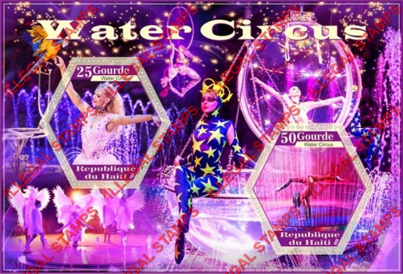 Haiti 2020 Water Circus Illegal Stamp Souvenir Sheet of 2