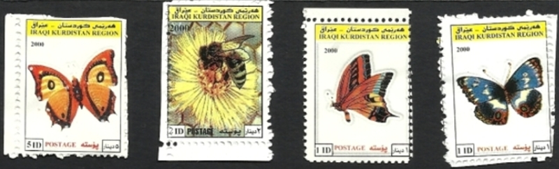 Kurdistan 2000 Butterflies and Bees Stamp Set