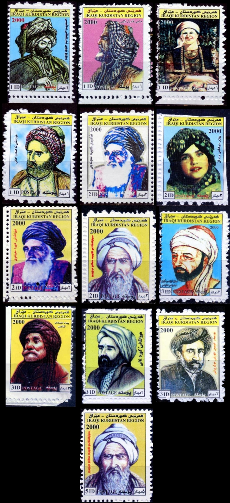 Kurdistan 2000 Headdresses Stamp Set