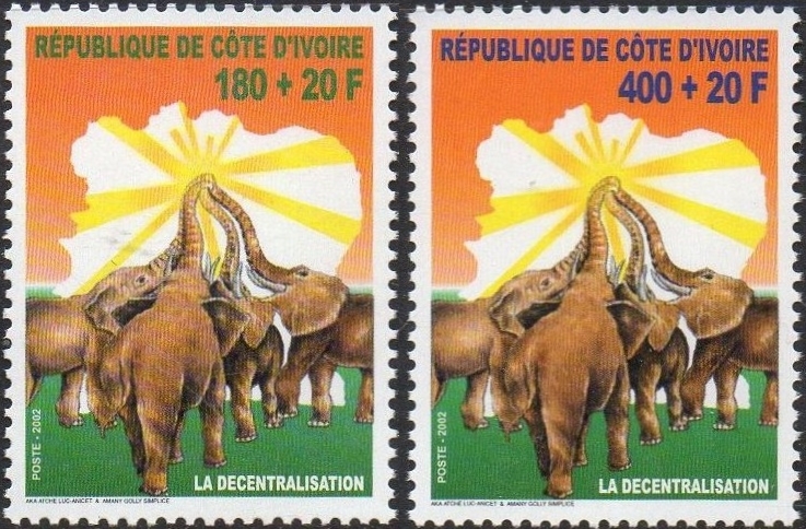 Ivory Coast 2002 Decentralization Elephants Scott B34-5