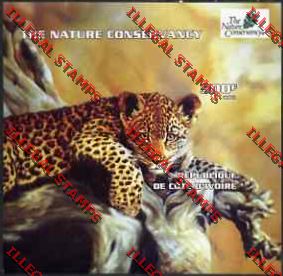 Ivory coast 2003 Leopard Nature Conservancy Illegal Stamp Souvenir Sheet