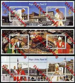 Ivory coast 2003 Pope John Paul II Pontificate Illegal Stamp Miniature Sheets of Two