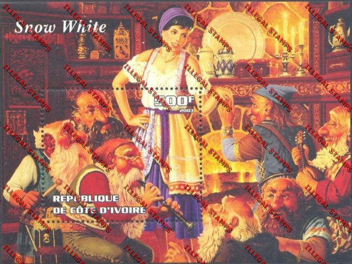 Ivory Coast 2003 Fairy Tales Snow White Illegal Stamp Souvenir Sheet