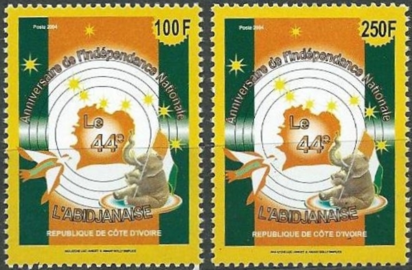 Ivory Coast 2004 44th Anniversary of National Independence 'L'Abidjanaise' Scott 1126-1127