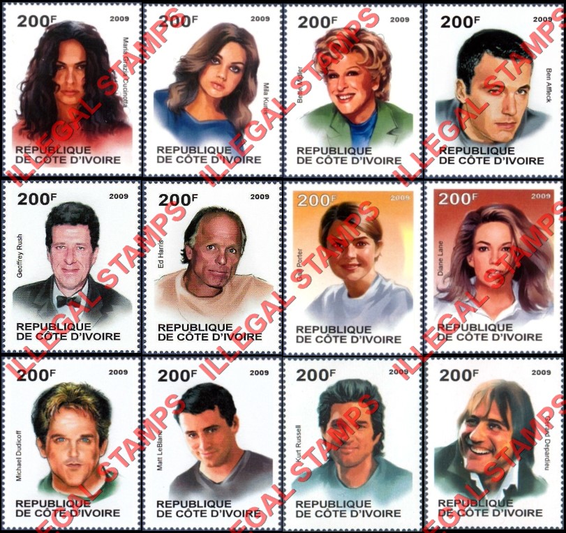 Ivory Coast 2009 Famous People Illegal Stamps (Part 10)