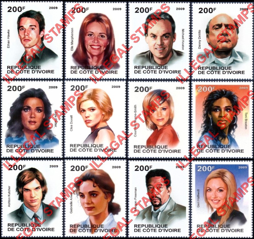 Ivory Coast 2009 Famous People Illegal Stamps (Part 11)