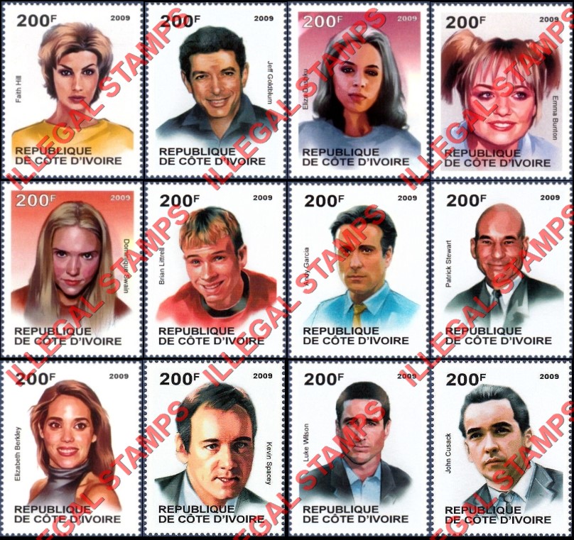 Ivory Coast 2009 Famous People Illegal Stamps (Part 12)