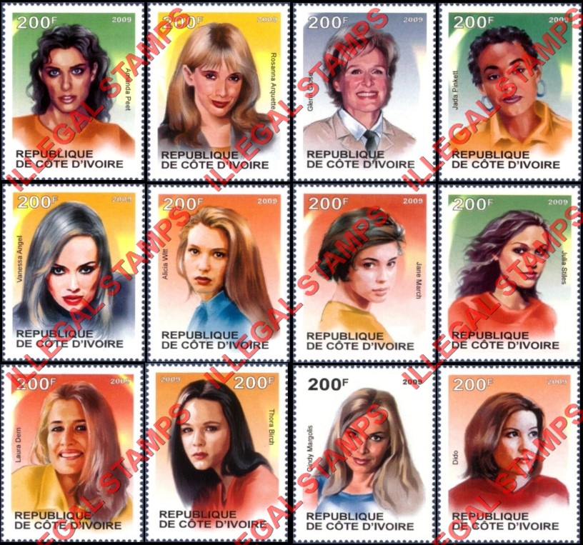 Ivory Coast 2009 Famous People Illegal Stamps (Part 18)