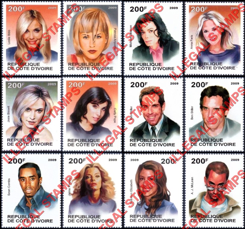Ivory Coast 2009 Famous People Illegal Stamps (Part 19)
