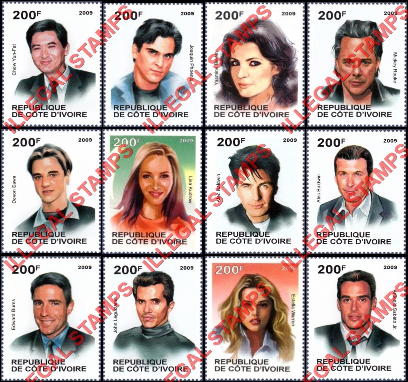Ivory Coast 2009 Famous People Illegal Stamps (Part 20)