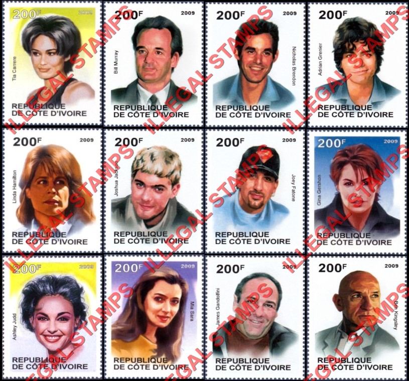 Ivory Coast 2009 Famous People Illegal Stamps (Part 21)
