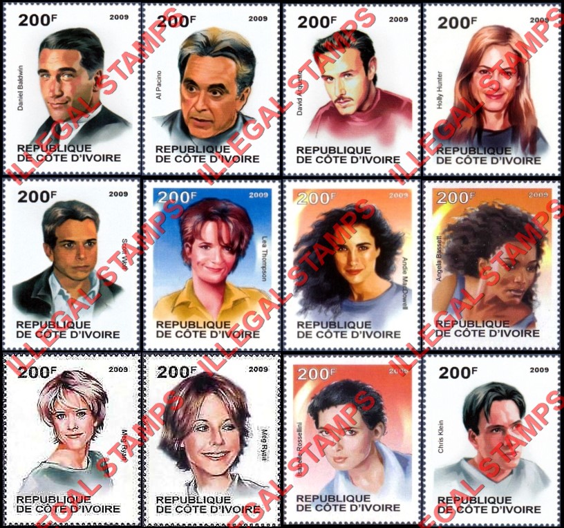 Ivory Coast 2009 Famous People Illegal Stamps (Part 22)