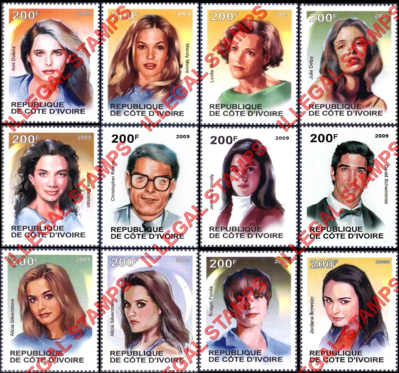 Ivory Coast 2009 Famous People Illegal Stamps (Part 23)