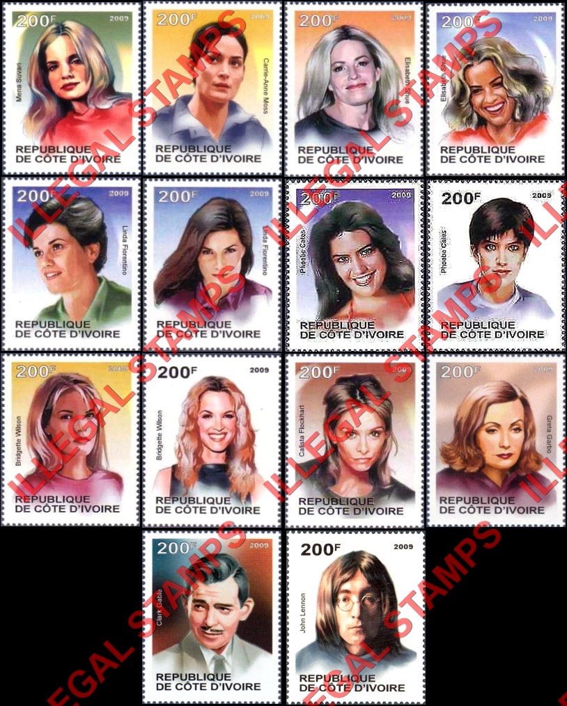 Ivory Coast 2009 Famous People Illegal Stamps (Part 25)