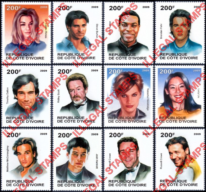 Ivory Coast 2009 Famous People Illegal Stamps (Part 3)