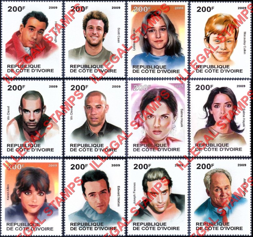 Ivory Coast 2009 Famous People Illegal Stamps (Part 4)