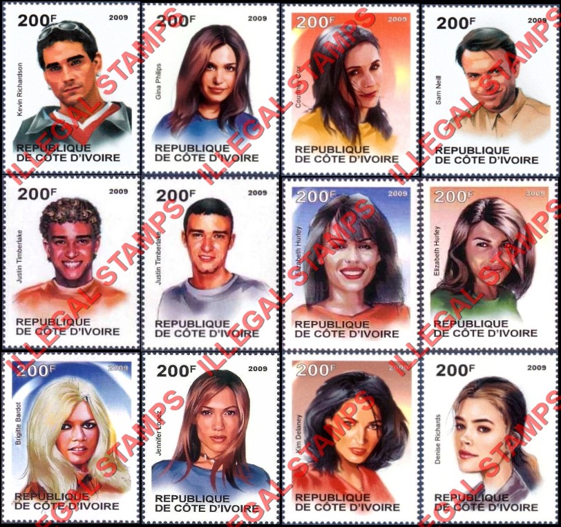 Ivory Coast 2009 Famous People Illegal Stamps (Part 6)