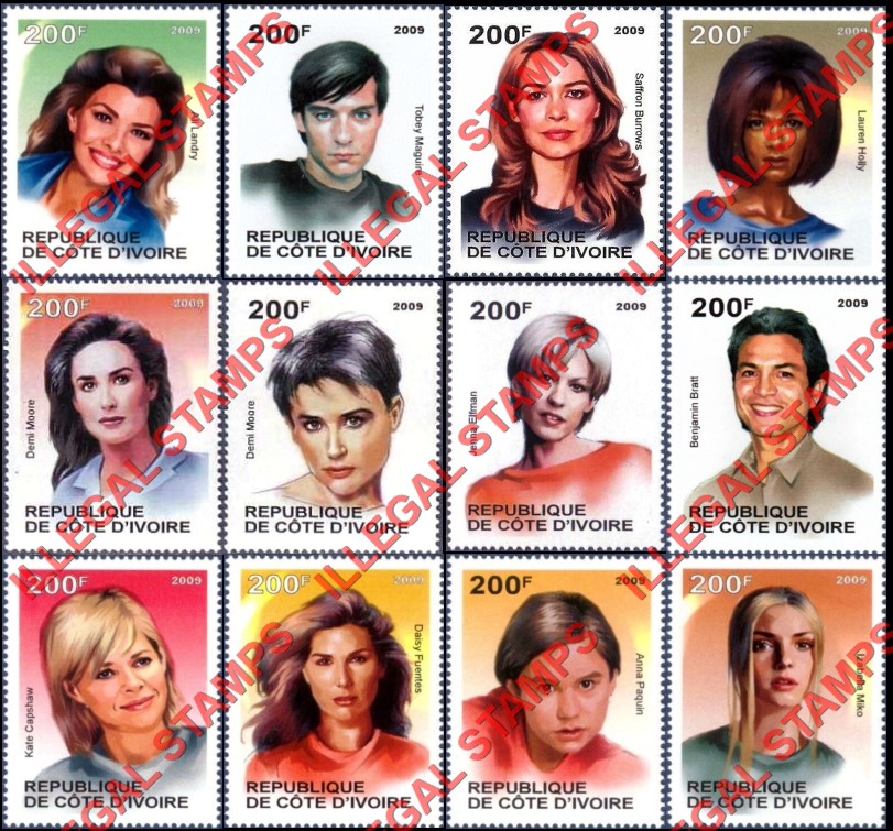 Ivory Coast 2009 Famous People Illegal Stamps (Part 8)