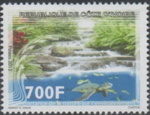 Ivory Coast 2013 Turtle and Waterfall Scott 1192