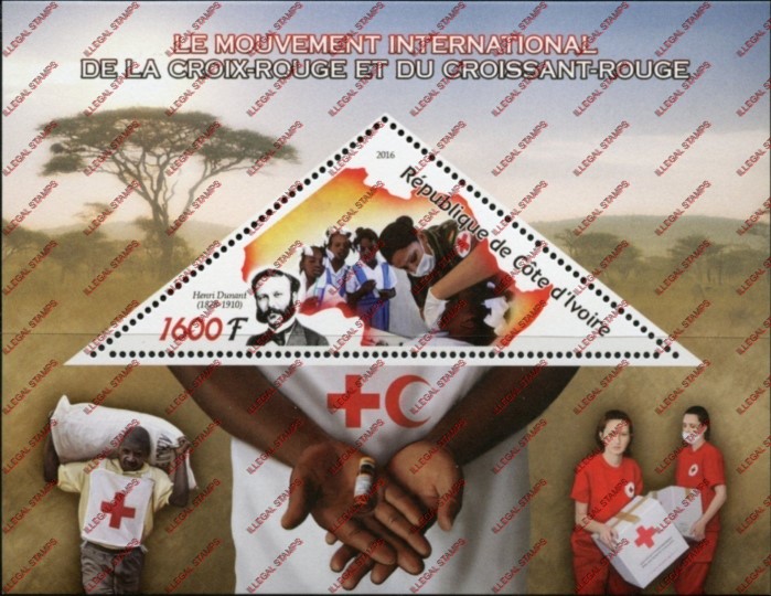 Ivory Coast 2016 Red Cross Illegal Stamp Souvenir Sheet of 1