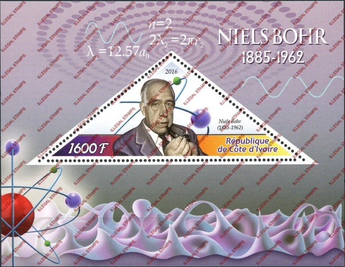 Ivory Coast 2016 Science Neils Bohr Illegal Stamp Souvenir Sheet of 1