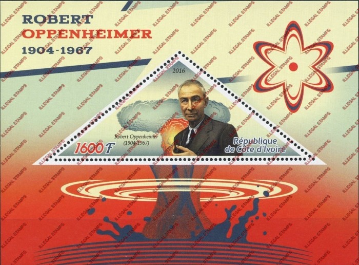 Ivory Coast 2016 Science Robert Oppenheimer Illegal Stamp Souvenir Sheet of 1