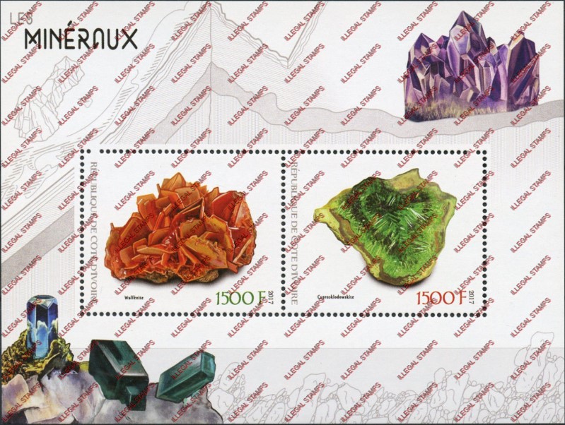 Ivory Coast 2017 Minerals Illegal Stamp Souvenir Sheet of 2