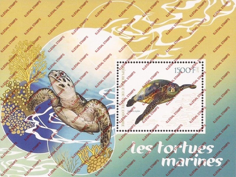 Ivory Coast 2017 Turtles Illegal Stamp Souvenir Sheet of 1