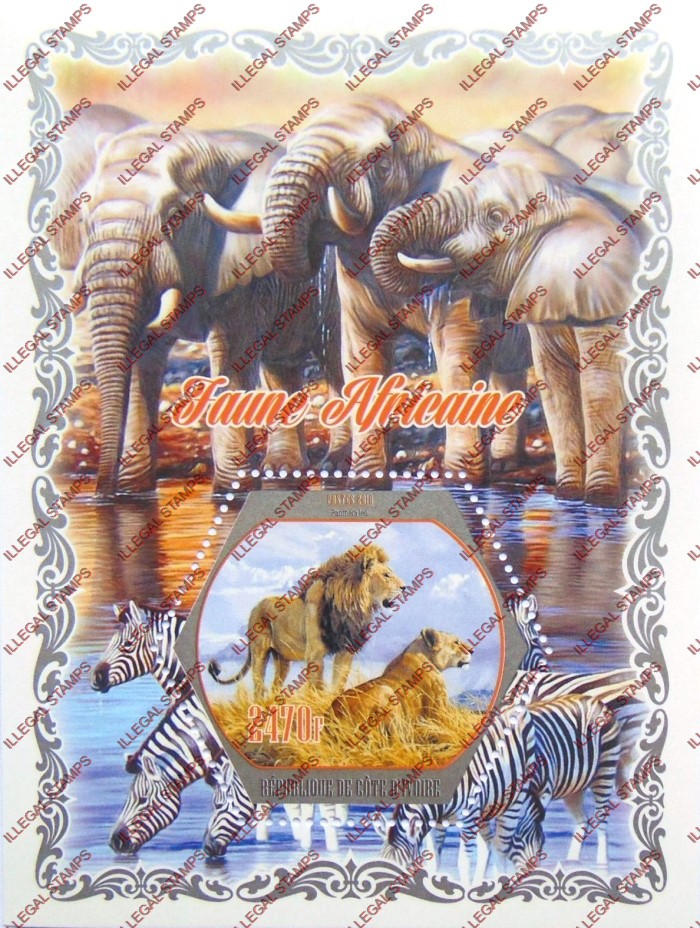 Ivory Coast 2018 African Fauna Illegal Stamp Souvenir Sheet of 1
