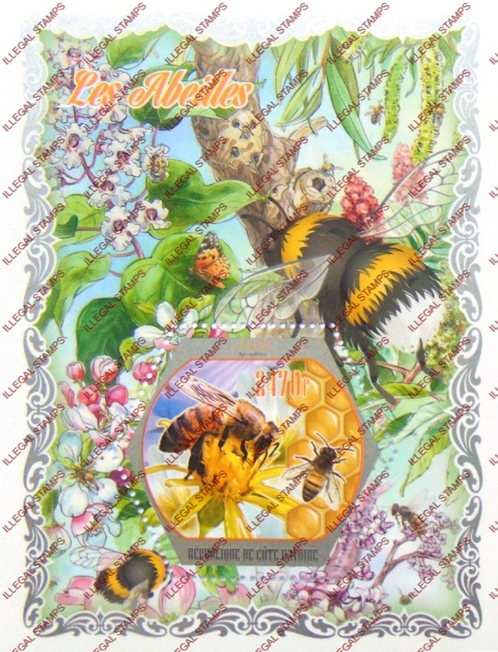 Ivory Coast 2018 Bees Illegal Stamp Souvenir Sheet of 1