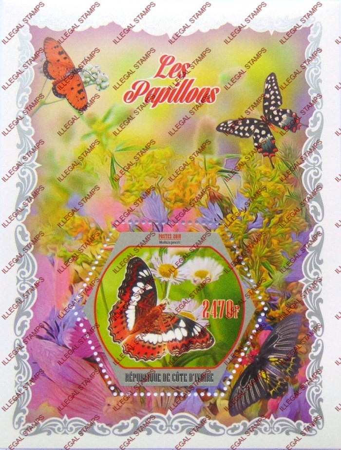 Ivory Coast 2018 Butterflies Illegal Stamp Souvenir Sheet of 1