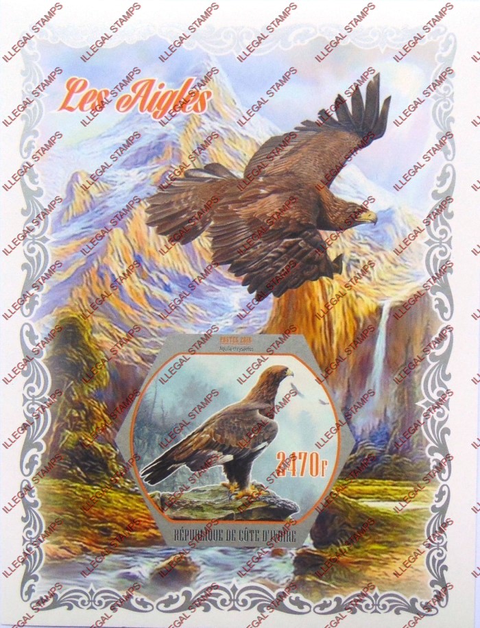 Ivory Coast 2018 Eagles Illegal Stamp Souvenir Sheet of 1