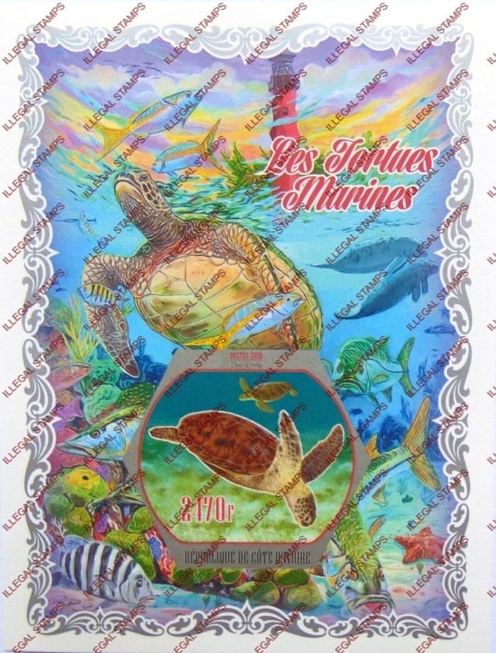 Ivory Coast 2018 Sea Turtles Illegal Stamp Souvenir Sheet of 1