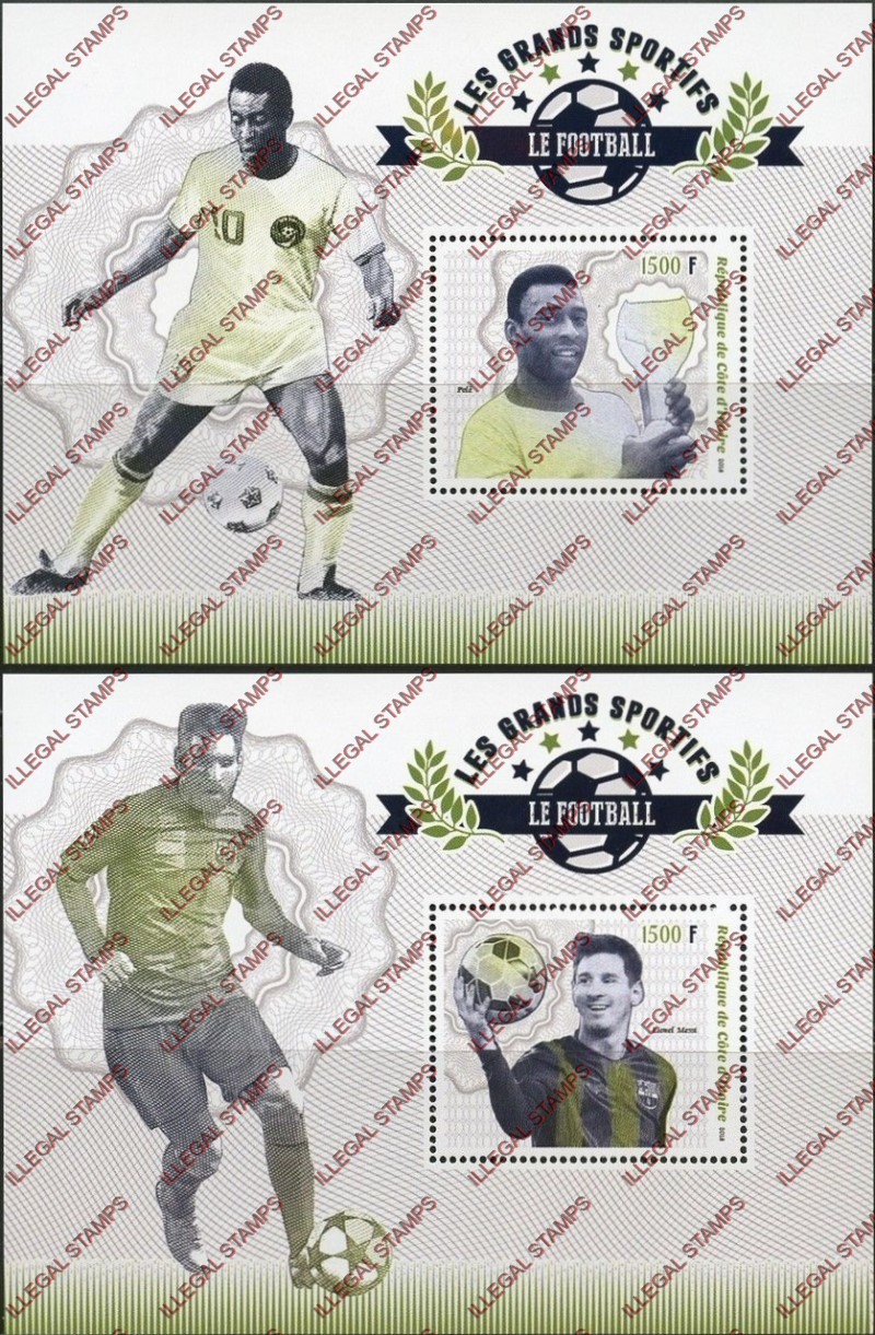 Ivory Coast 2018 Soccer Illegal Stamp Souvenir Sheets of 1