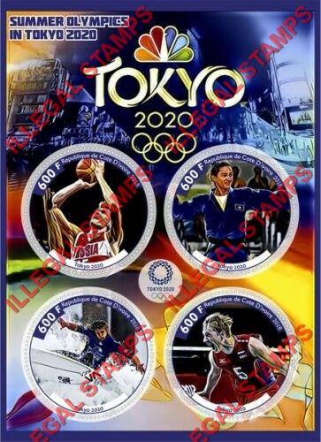Ivory Coast 2018 Summer Olympics Illegal Stamp Souvenir Sheet of 4