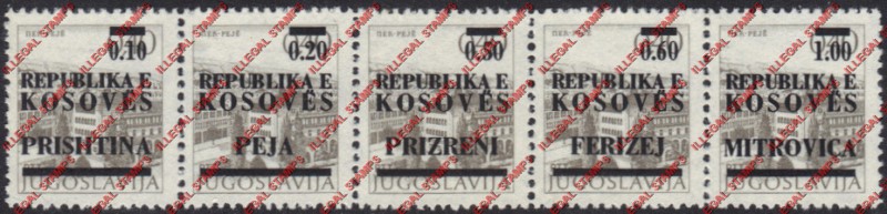 Kosovo 1994 Inscribed Kosoves Counterfeit Overprints on Yugoslavia Definitive Stamps made Between 1971 to 1973