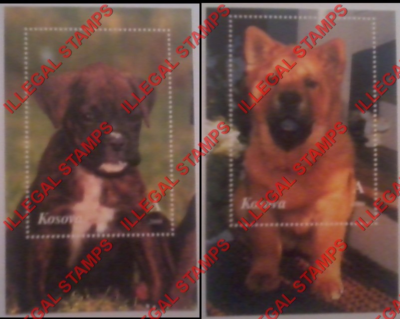 Kosovo 2000 Inscribed Kosova Dogs Counterfeit Illegal Stamp Souvenir Sheets of 1