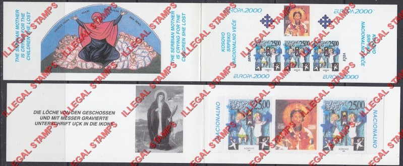 Kosovo 2000 EUROPA Christmas Counterfeit Illegal Stamp Booklets