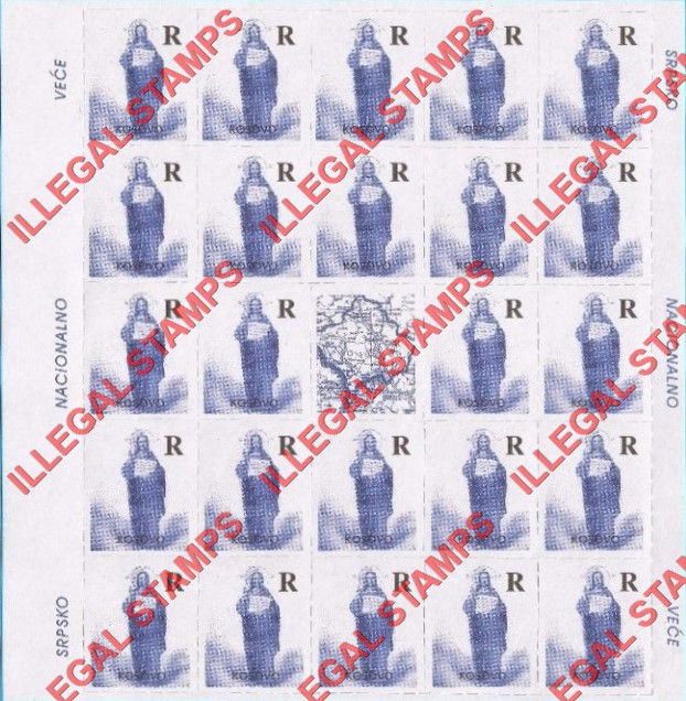 Kosovo 2000 EUROPA Sydney Olympics Counterfeit Illegal Stamp Sheet of 25 made from Label