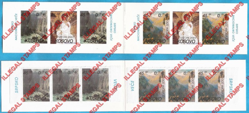 Kosovo 2001 EUROPA National Parks and Angel Counterfeit Illegal Stamp Booklets