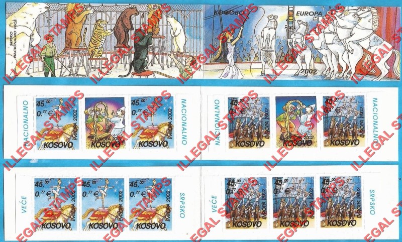 Kosovo 2002 EUROPA Circus Counterfeit Illegal Stamp Booklets