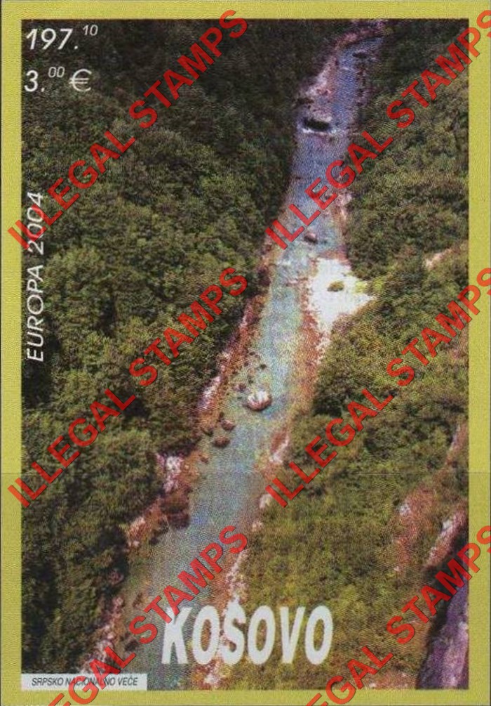 Kosovo 2004 EUROPA Landscapes Counterfeit Illegal Stamp Souvenir Sheet of 1