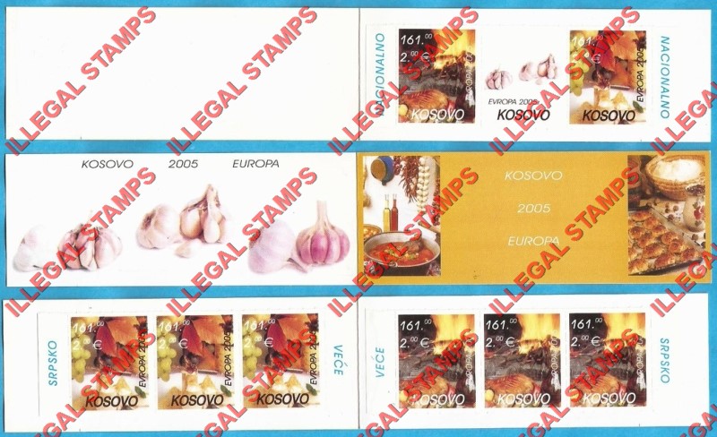 Kosovo 2005 EUROPA Gastronomy Counterfeit Illegal Stamp Booklets