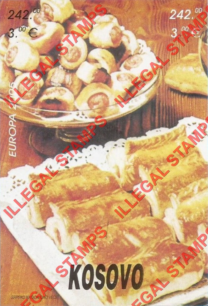 Kosovo 2005 EUROPA Gastronomy Counterfeit Illegal Stamp Souvenir Sheet of 2